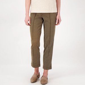 Isaac Mizrahi Live! Regular Knit Jacquard Straight Leg Ankle Pants - Toffee